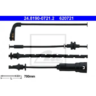 Contact d'avertissement, usure des plaquettes de frein ATE OEM 13131256