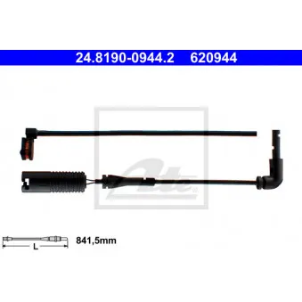 Contact d'avertissement, usure des plaquettes de frein ATE OEM SEM500050