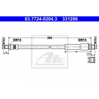 ATE 83.7724-0204.3 - Flexible de frein