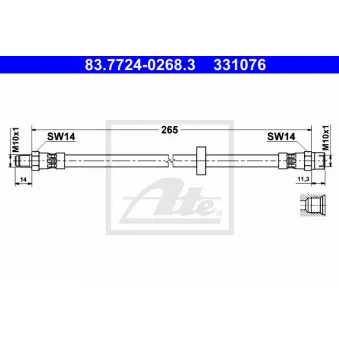 ATE 83.7724-0268.3 - Flexible de frein