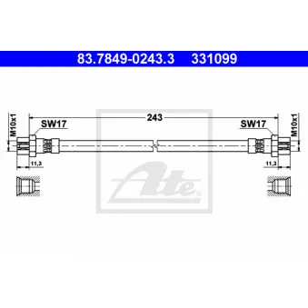 ATE 83.7849-0243.3 - Flexible de frein