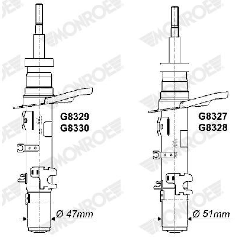 Amortisseur avant droite MONROE G8329 - Visuel 1