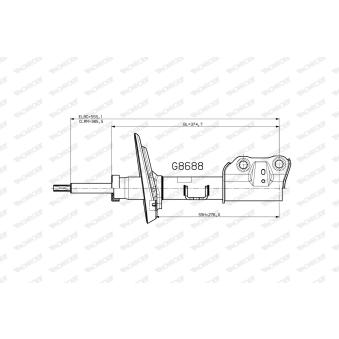Amortisseur avant droit MONROE G8688 pour TOYOTA RAV 4 2.0 VVTi AWD - 173cv