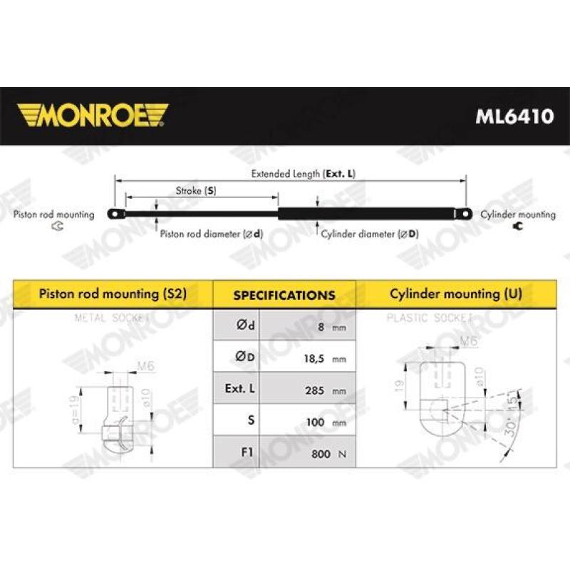 Vérin, capote MONROE ML6410 - Visuel 1