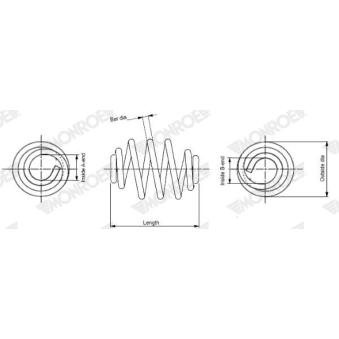 Ressort de suspension MONROE OEM 33539066882