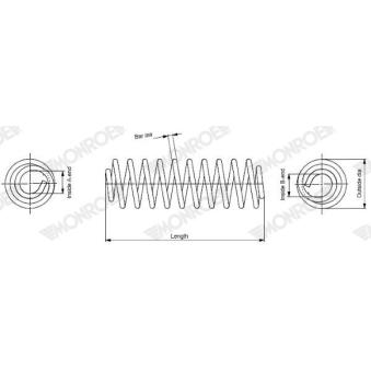 Ressort de suspension MONROE OEM 8200040089