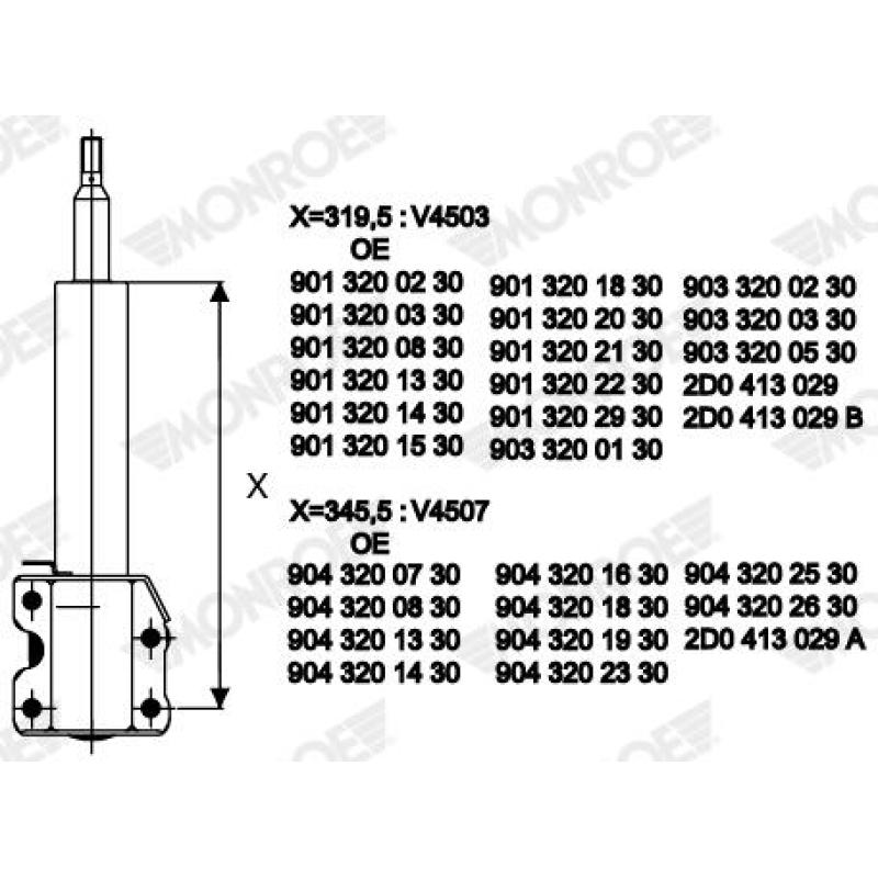Jeu de 2 Amortisseurs avant MONROE V4507 - Visuel 1