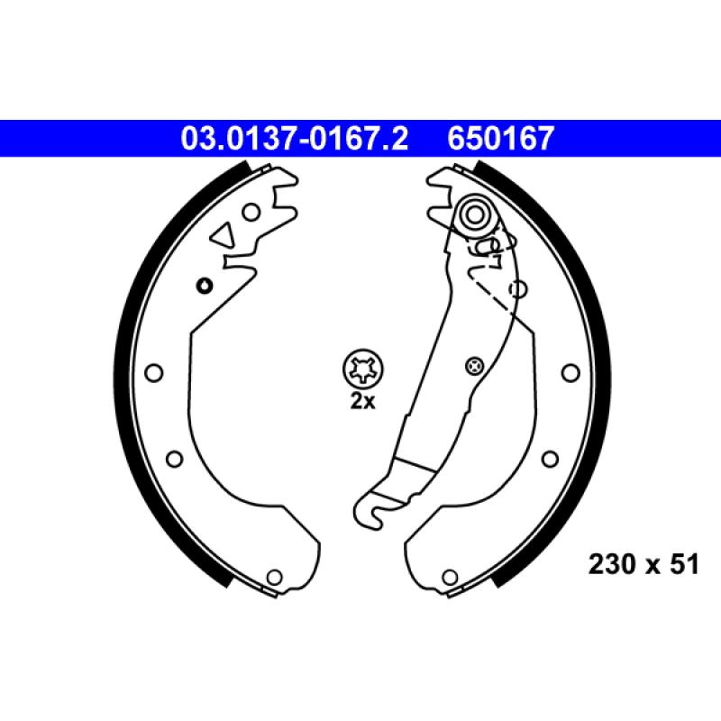 Jeu de mâchoires de frein ATE 03.0137-0167.2 - Visuel 1