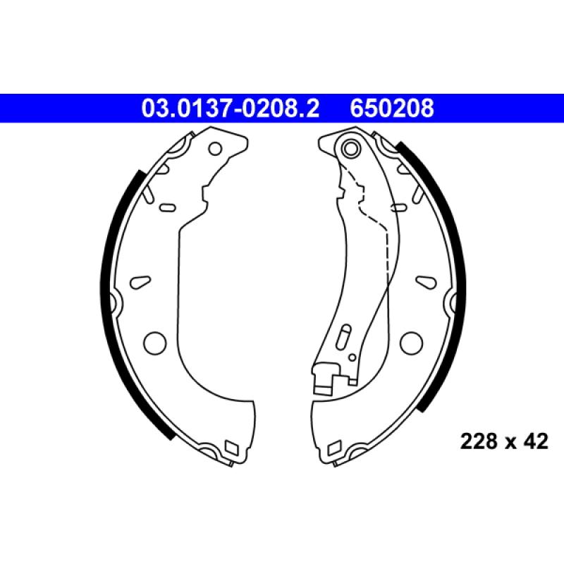 Jeu de mâchoires de frein ATE 03.0137-0208.2 - Visuel 1