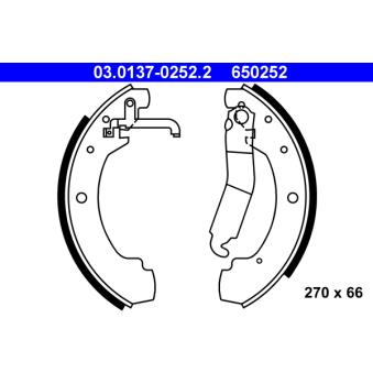 Jeu de mâchoires de frein ATE OEM 291609528E