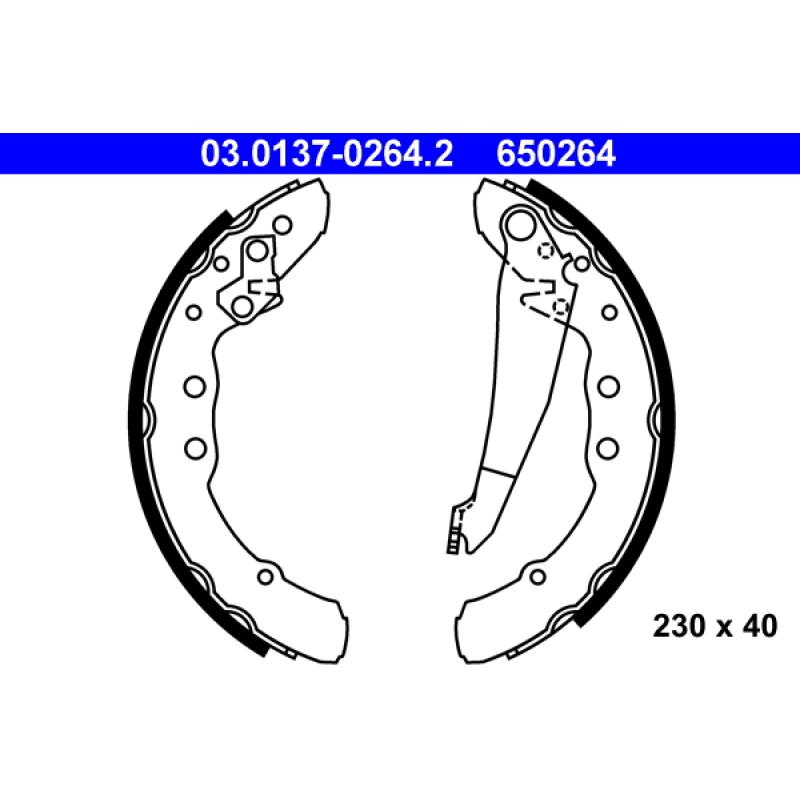 Jeu de mâchoires de frein ATE 03.0137-0264.2 - Visuel 1