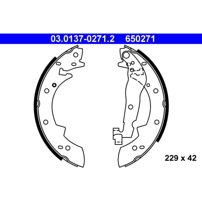 Jeu de mâchoires de frein ATE 03.0137-0271.2 - Visuel 1