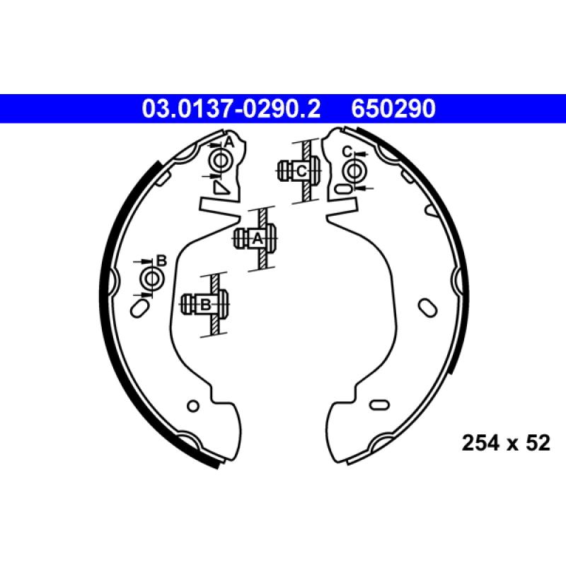 Jeu de mâchoires de frein ATE 03.0137-0290.2 - Visuel 1