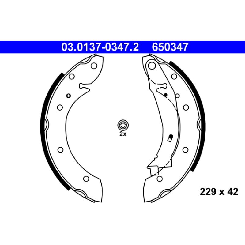 Jeu de mâchoires de frein ATE 03.0137-0347.2 - Visuel 1