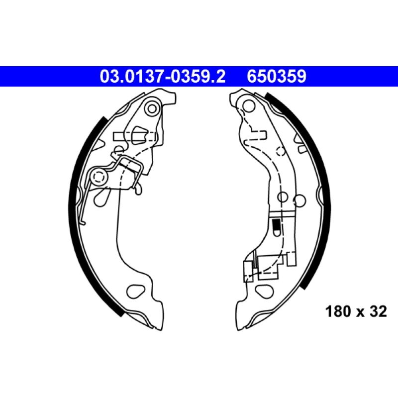 Jeu de mâchoires de frein ATE 03.0137-0359.2 - Visuel 1