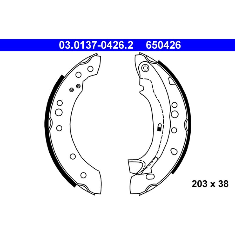 Jeu de mâchoires de frein ATE 03.0137-0426.2 - Visuel 1