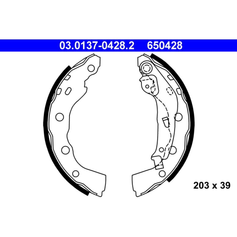 Jeu de mâchoires de frein ATE 03.0137-0428.2 - Visuel 1