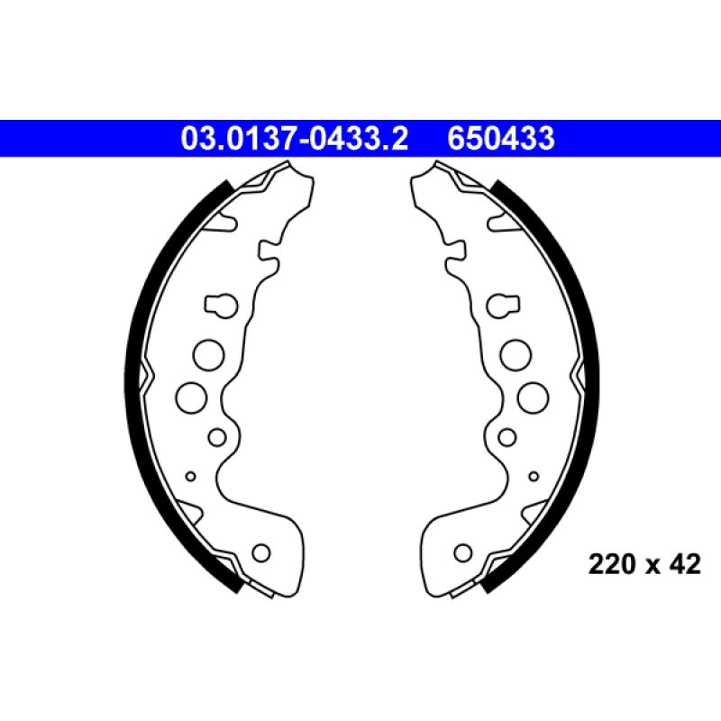 Jeu de mâchoires de frein ATE 03.0137-0433.2 - Visuel 1