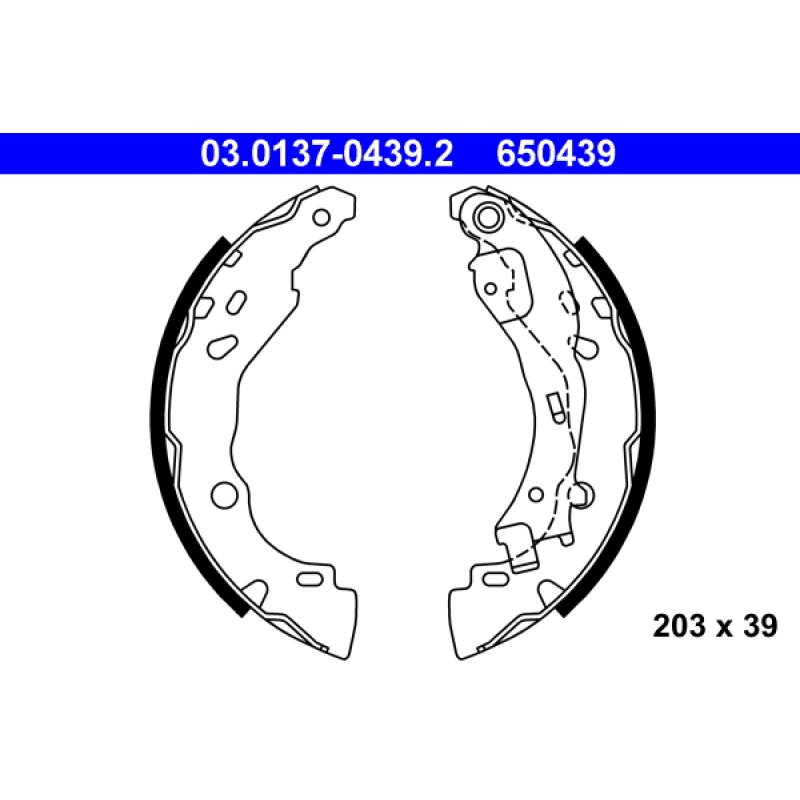 Jeu de mâchoires de frein ATE 03.0137-0439.2 - Visuel 1
