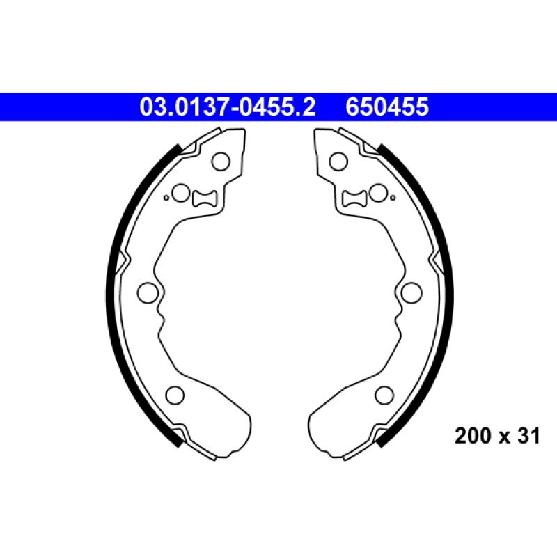 Jeu de mâchoires de frein ATE 03.0137-0455.2 - Visuel 1