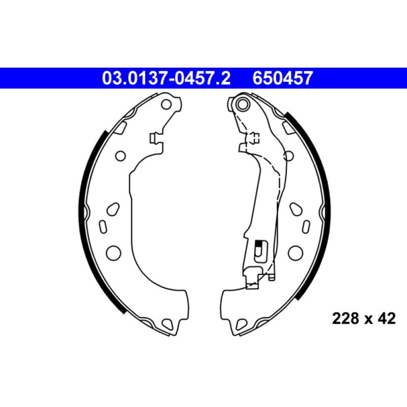 Jeu de mâchoires de frein ATE 03.0137-0457.2 - Visuel 1