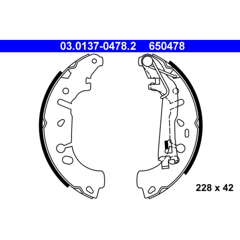 Jeu de mâchoires de frein ATE 03.0137-0478.2 - Visuel 1