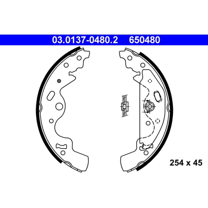 Jeu de mâchoires de frein ATE 03.0137-0480.2 - Visuel 1