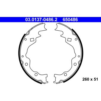 Jeu de mâchoires de frein ATE 03.0137-0486.2