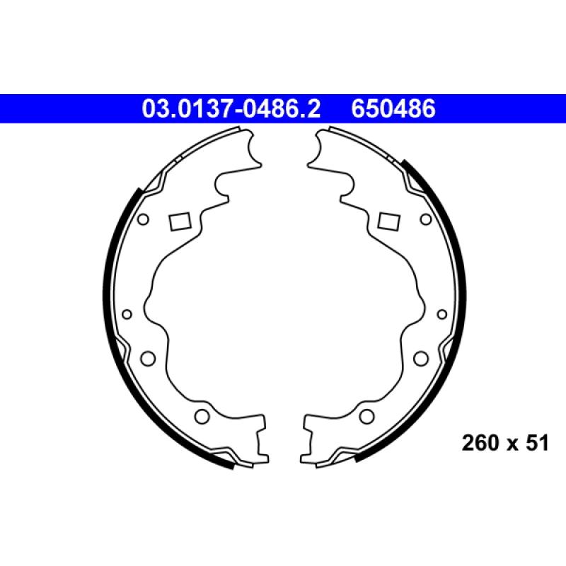 Jeu de mâchoires de frein ATE 03.0137-0486.2 - Visuel 1