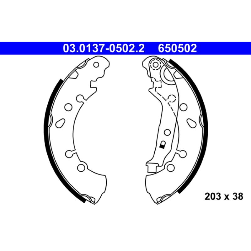 Jeu de mâchoires de frein ATE 03.0137-0502.2 - Visuel 1