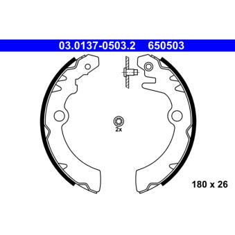Jeu de mâchoires de frein ATE 03.0137-0503.2