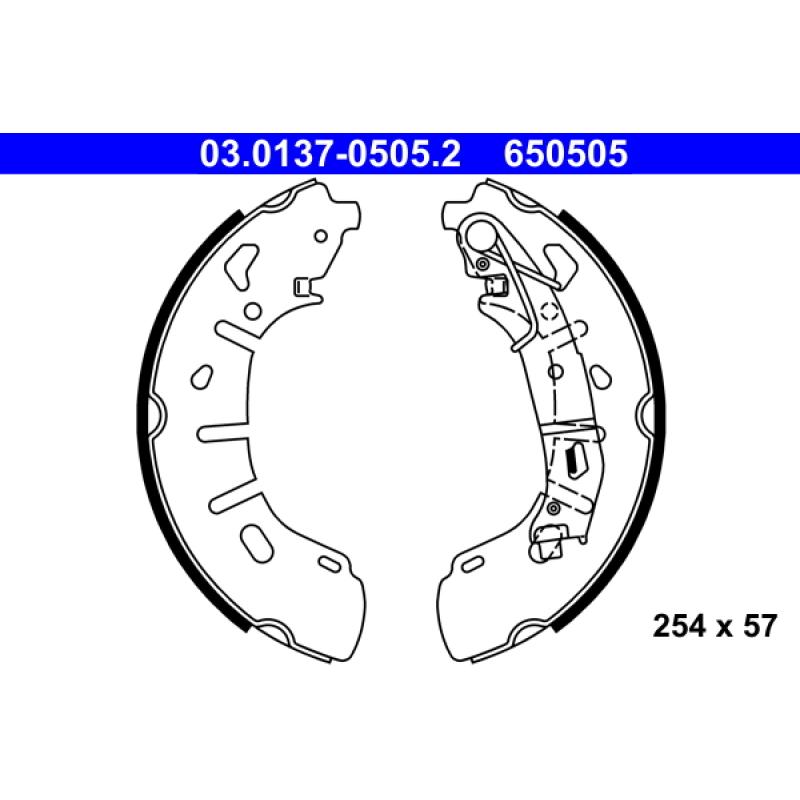 Jeu de mâchoires de frein ATE 03.0137-0505.2 - Visuel 1