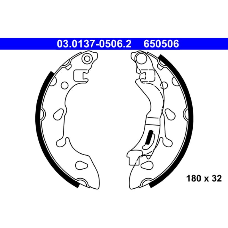Jeu de mâchoires de frein ATE 03.0137-0506.2 - Visuel 1