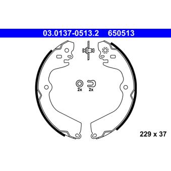 Jeu de mâchoires de frein ATE 03.0137-0513.2 pour SUZUKI SX4 1.6 16V - 110cv