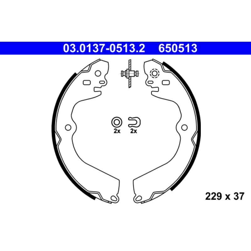 Jeu de mâchoires de frein ATE 03.0137-0513.2 - Visuel 1