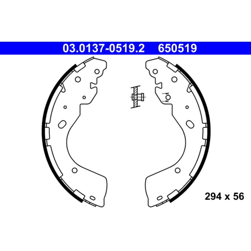Jeu de mâchoires de frein ATE 03.0137-0519.2 - Visuel 1