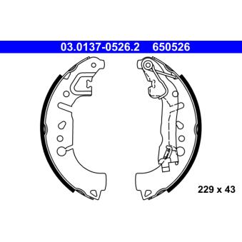 Jeu de mâchoires de frein ATE OEM 77367099