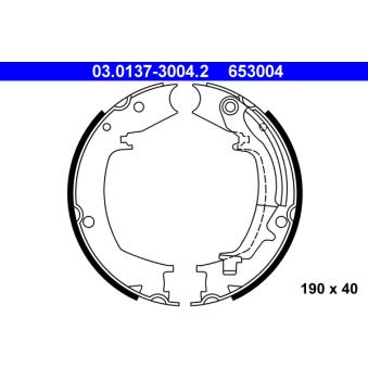 Jeu de mâchoires de frein, frein de stationnement ATE 03.0137-3004.2 pour HYUNDAI TRAJET 2.0 - 140cv