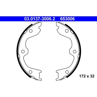 Jeu de mâchoires de frein, frein de stationnement ATE 03.0137-3006.2