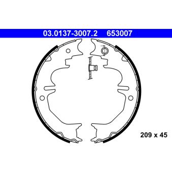 Jeu de mâchoires de frein, frein de stationnement ATE 03.0137-3007.2