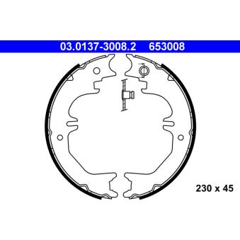 Jeu de mâchoires de frein, frein de stationnement ATE 03.0137-3008.2