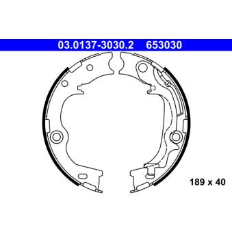 Jeu de mâchoires de frein, frein de stationnement ATE 03.0137-3030.2 pour HYUNDAI IX35 2.0 4WD - 158cv