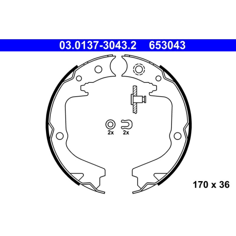 Jeu de mâchoires de frein, frein de stationnement ATE 03.0137-3043.2 - Visuel 1
