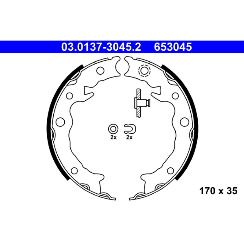 Jeu de mâchoires de frein, frein de stationnement ATE 03.0137-3045.2 - Visuel 1