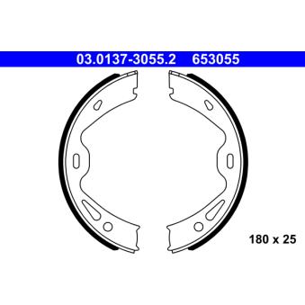 Jeu de mâchoires de frein, frein de stationnement ATE 03.0137-3055.2 pour PORSCHE CAYMAN 2.9 - 211cv