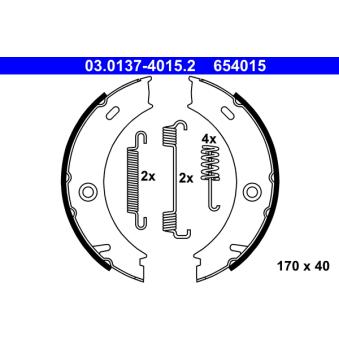 Jeu de mâchoires de frein, frein de stationnement ATE 03.0137-4015.2 pour MERCEDES-BENZ SPRINTER 408 D - 79cv