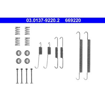 Kit d'accessoires, mâchoire de frein ATE 03.0137-9220.2