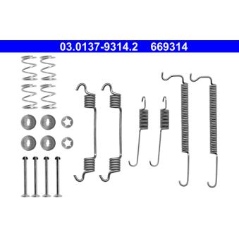 Kit d'accessoires, mâchoire de frein ATE 03.0137-9314.2 pour OPEL KARL 1.0 LPG - 73cv