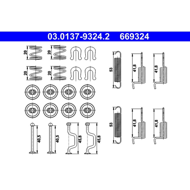 Kit d'accessoires, mâchoires de frein de stationnement ATE 03.0137-9324.2 - Visuel 1