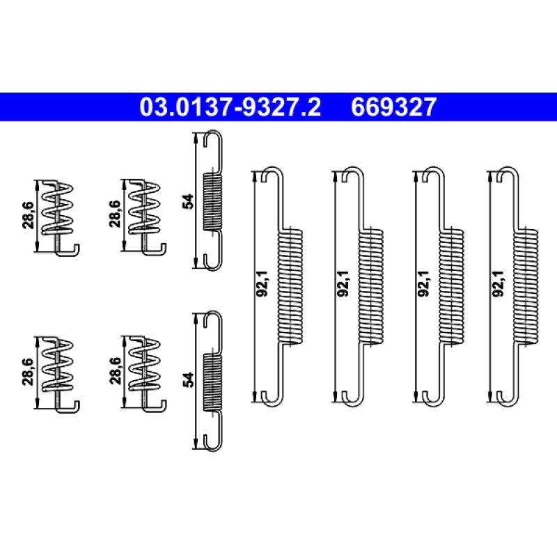 Kit d'accessoires, mâchoires de frein de stationnement ATE 03.0137-9327.2 - Visuel 1